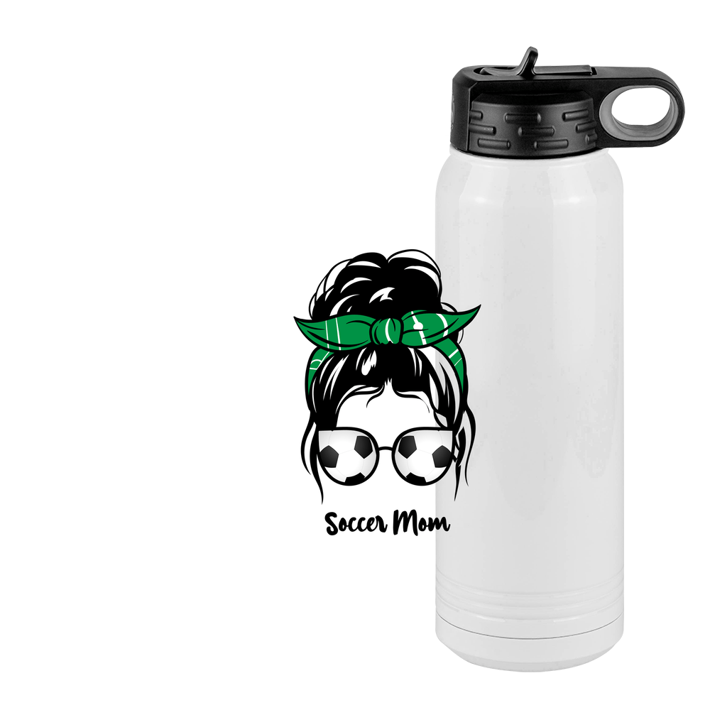 Personalized Messy Bun Water Bottle (30 oz) - Soccer Mom - Design View