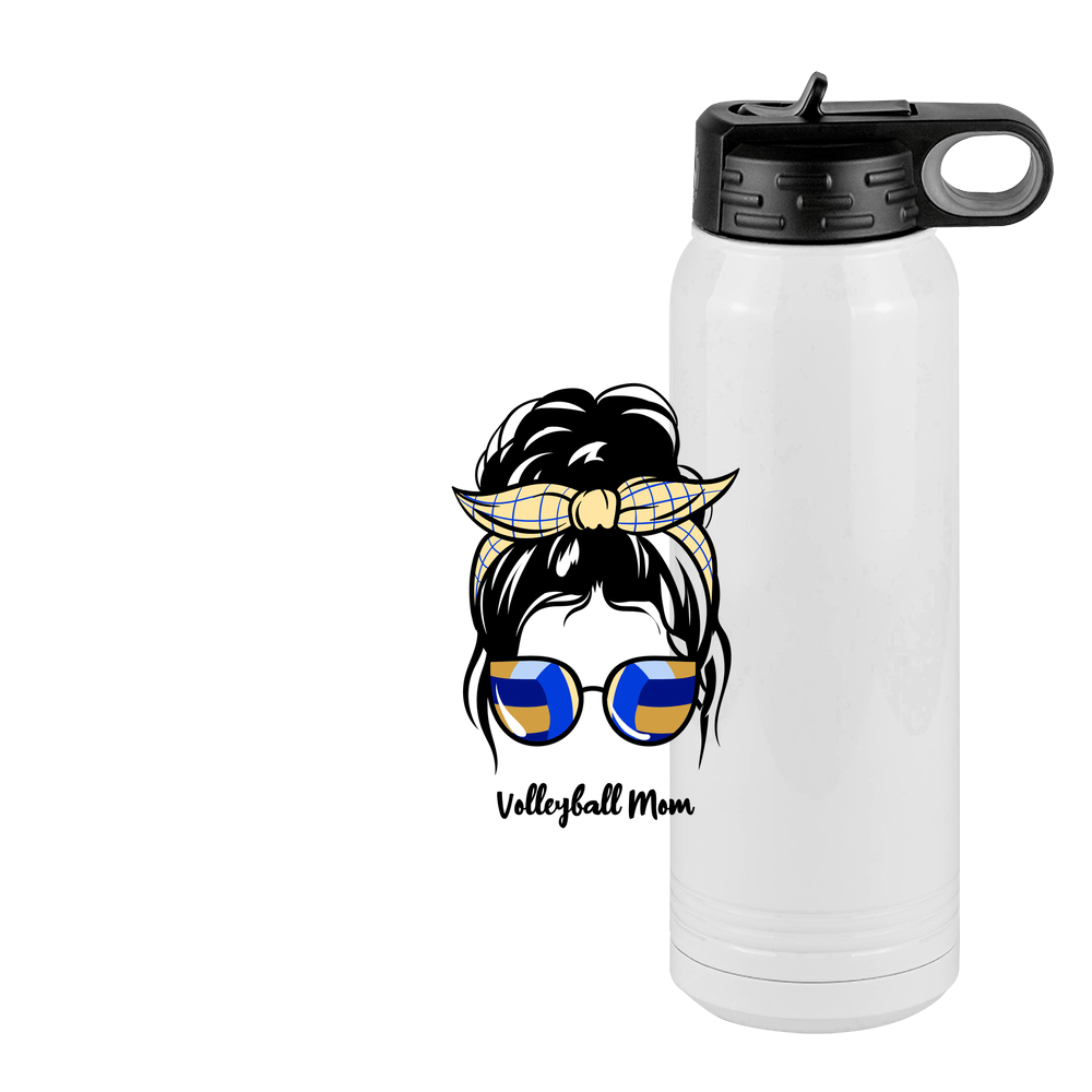 Personalized Messy Bun Water Bottle (30 oz) - Volleyball Mom - Design View