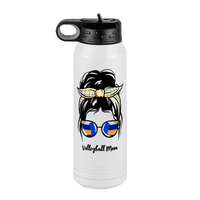 Thumbnail for Personalized Messy Bun Water Bottle (30 oz) - Volleyball Mom - Front View