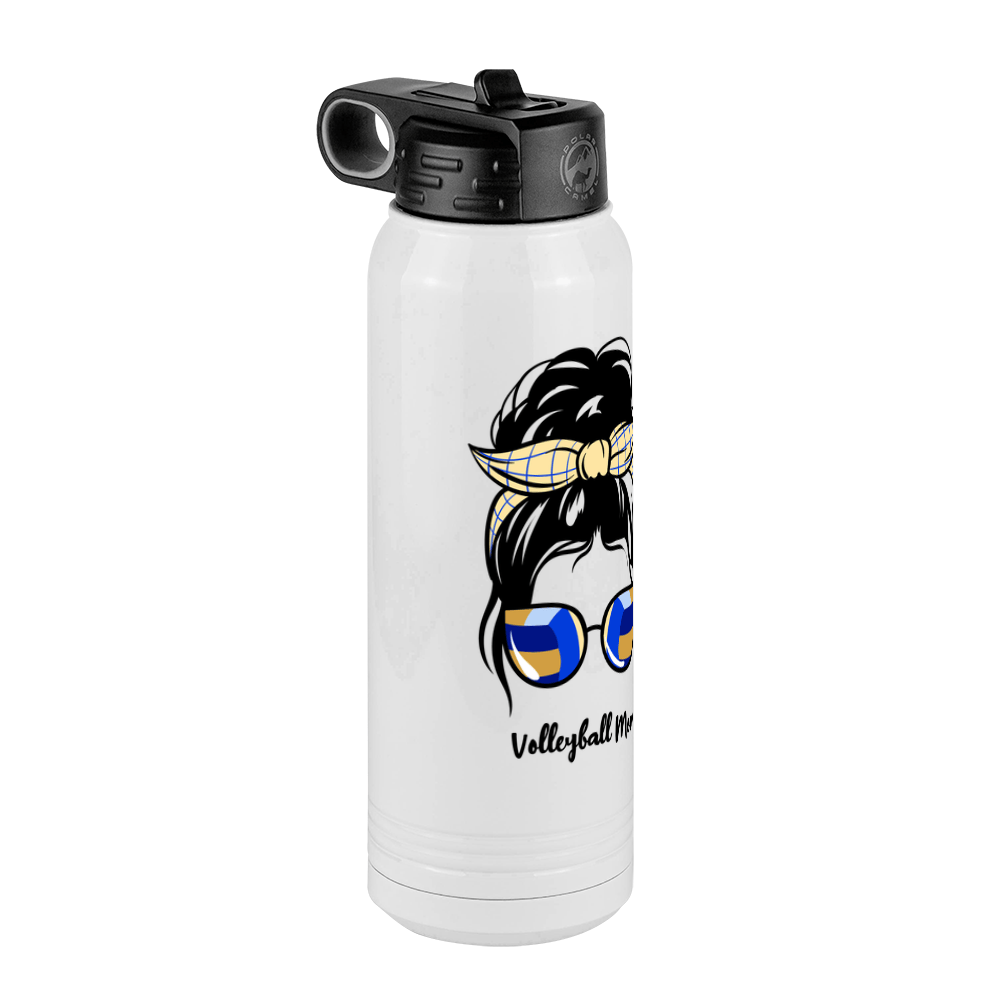 Personalized Messy Bun Water Bottle (30 oz) - Volleyball Mom - Front Left View