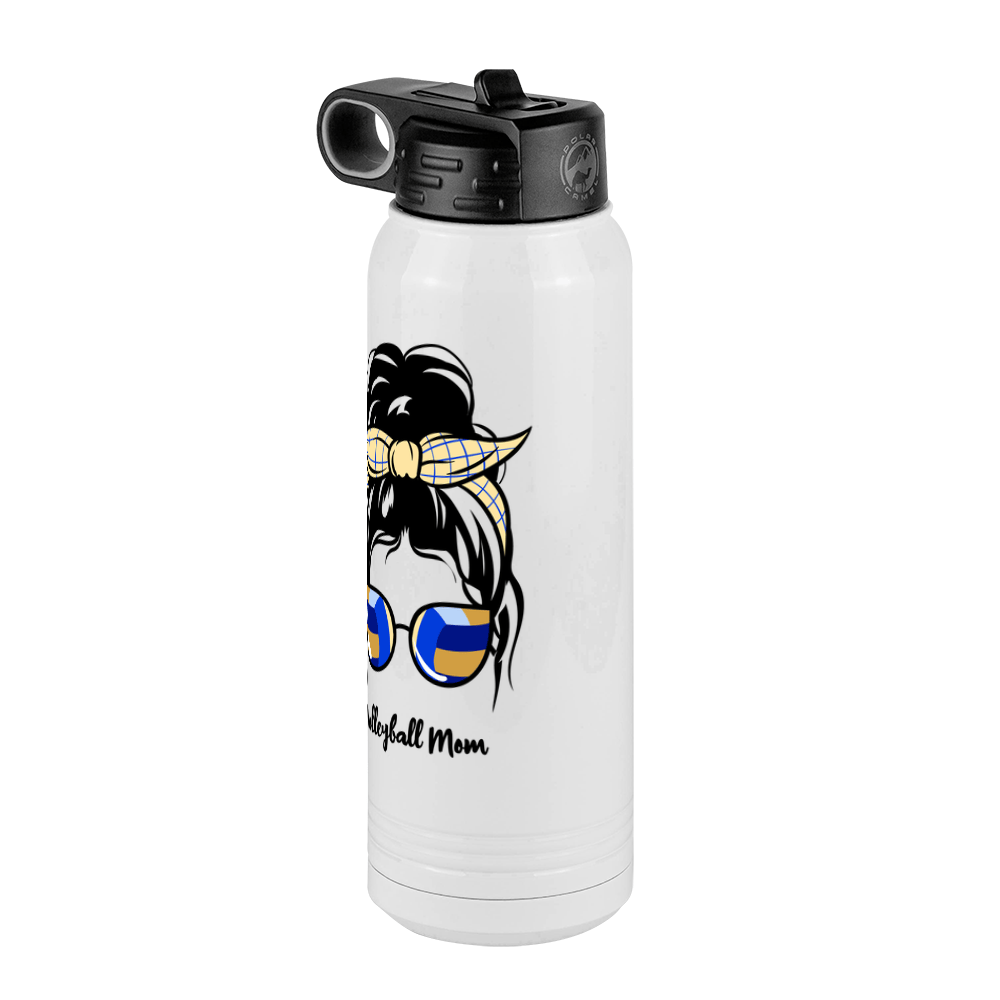 Personalized Messy Bun Water Bottle (30 oz) - Volleyball Mom - Front Right View