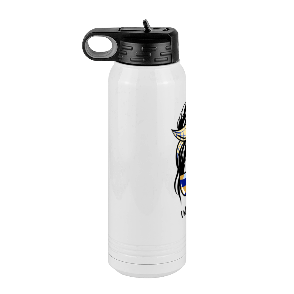 Personalized Messy Bun Water Bottle (30 oz) - Volleyball Mom - Left View