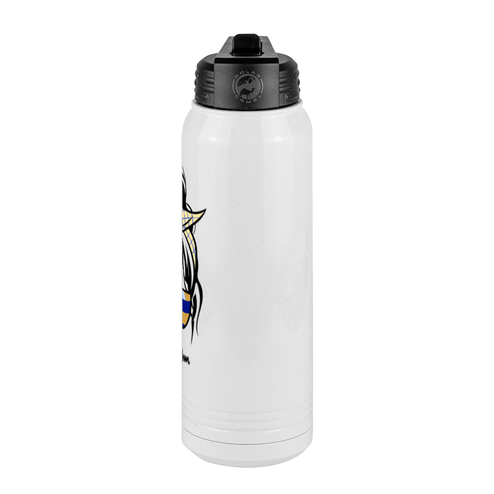 Personalized Messy Bun Water Bottle (30 oz) - Volleyball Mom - Right View