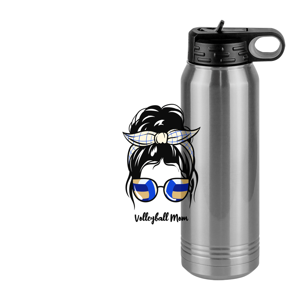 Personalized Messy Bun Water Bottle (30 oz) - Volleyball Mom - Design View