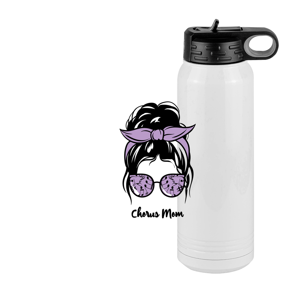 Personalized Messy Bun Water Bottle (30 oz) - Chorus Mom - Design View