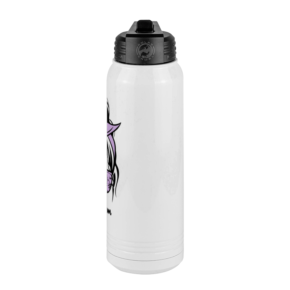 Personalized Messy Bun Water Bottle (30 oz) - Chorus Mom - Right View