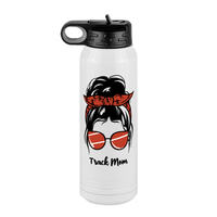 Thumbnail for Personalized Messy Bun Water Bottle (30 oz) - Track Mom - Front View