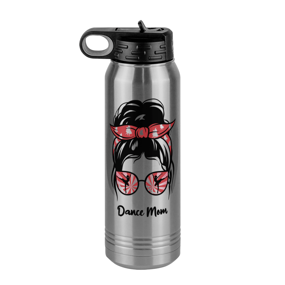 Personalized Messy Bun Water Bottle (30 oz) - Dance Mom - Front View