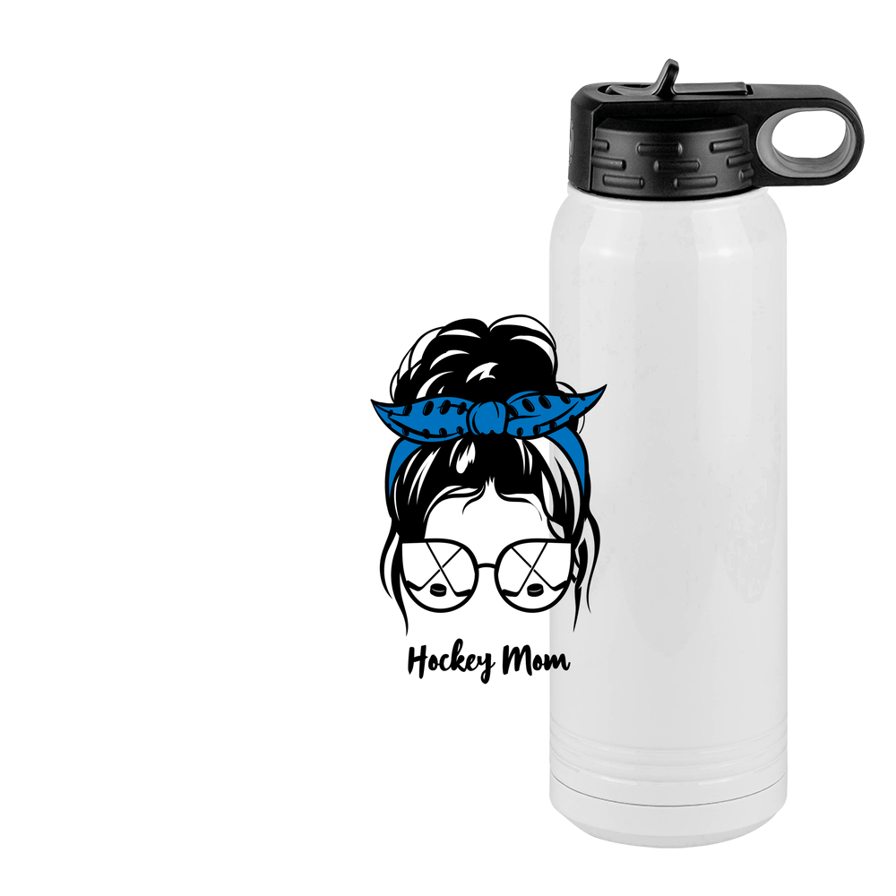 Personalized Messy Bun Water Bottle (30 oz) - Hockey Mom - Design View