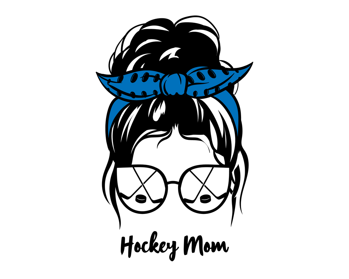 Personalized Messy Bun Water Bottle (30 oz) - Hockey Mom - Graphic View