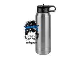 Thumbnail for Personalized Messy Bun Water Bottle (30 oz) - Hockey Mom - Design View