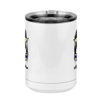 Thumbnail for Personalized Messy Bun Coffee Mug Tumbler with Handle (15 oz) - Volleyball Mom - Front View