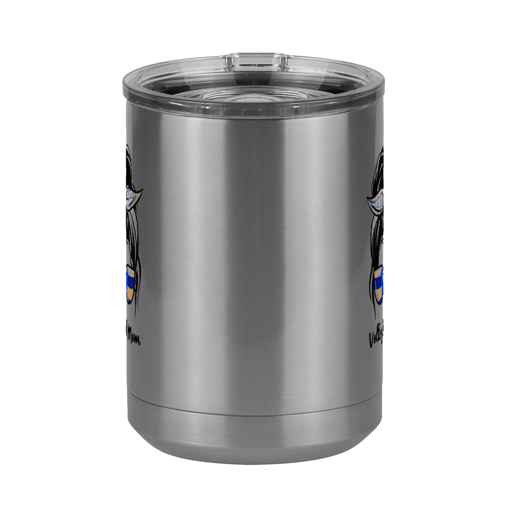 Personalized Messy Bun Coffee Mug Tumbler with Handle (15 oz) - Volleyball Mom - Front View