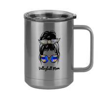 Thumbnail for Personalized Messy Bun Coffee Mug Tumbler with Handle (15 oz) - Volleyball Mom - Right View