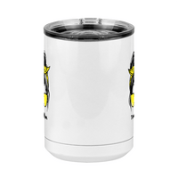 Thumbnail for Personalized Messy Bun Coffee Mug Tumbler with Handle (15 oz) - Tennis Mom - Front View