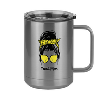 Thumbnail for Personalized Messy Bun Coffee Mug Tumbler with Handle (15 oz) - Tennis Mom - Right View