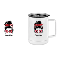 Thumbnail for Personalized Messy Bun Coffee Mug Tumbler with Handle (15 oz) - Dance Mom - Design View