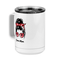Thumbnail for Personalized Messy Bun Coffee Mug Tumbler with Handle (15 oz) - Dance Mom - Front Left View