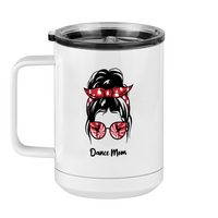 Thumbnail for Personalized Messy Bun Coffee Mug Tumbler with Handle (15 oz) - Dance Mom - Left View