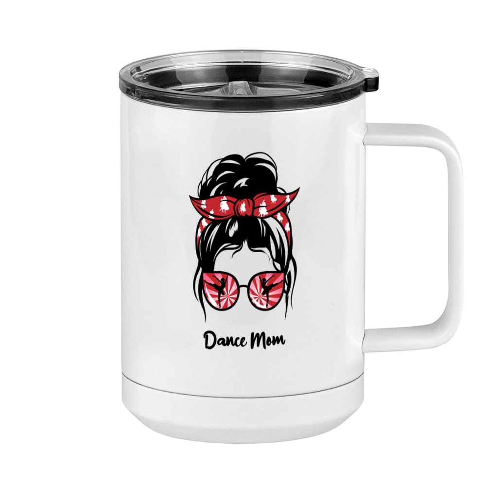 Personalized Messy Bun Coffee Mug Tumbler with Handle (15 oz) - Dance Mom - Right View