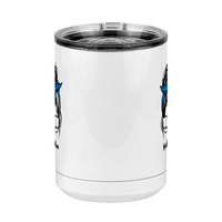 Thumbnail for Personalized Messy Bun Coffee Mug Tumbler with Handle (15 oz) - Hockey Mom - Front View