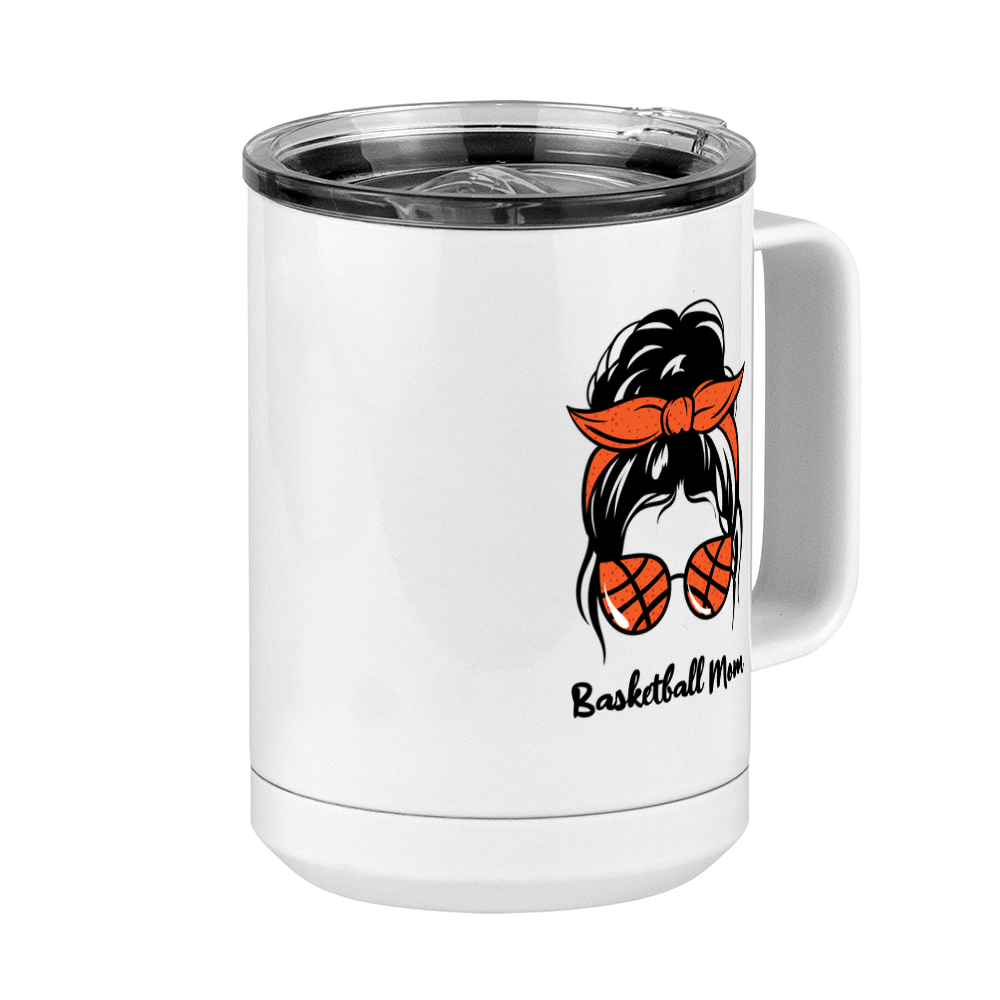 Personalized Messy Bun Coffee Mug Tumbler with Handle (15 oz) - Customize It - Front Right View