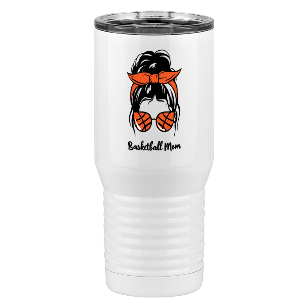 Personalized Messy Bun Tall Travel Tumbler (20 oz) - Basketball Mom - Right View