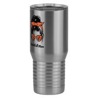 Thumbnail for Personalized Messy Bun Tall Travel Tumbler (20 oz) - Basketball Mom - Front Left View