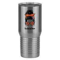 Thumbnail for Personalized Messy Bun Tall Travel Tumbler (20 oz) - Basketball Mom - Left View