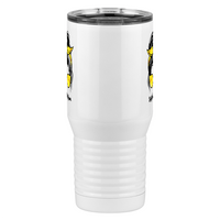 Thumbnail for Personalized Messy Bun Tall Travel Tumbler (20 oz) - Softball Mom - Front View