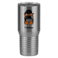 Thumbnail for Personalized Messy Bun Tall Travel Tumbler (20 oz) - Football Mom - Left View