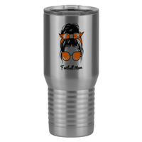 Thumbnail for Personalized Messy Bun Tall Travel Tumbler (20 oz) - Football Mom - Right View