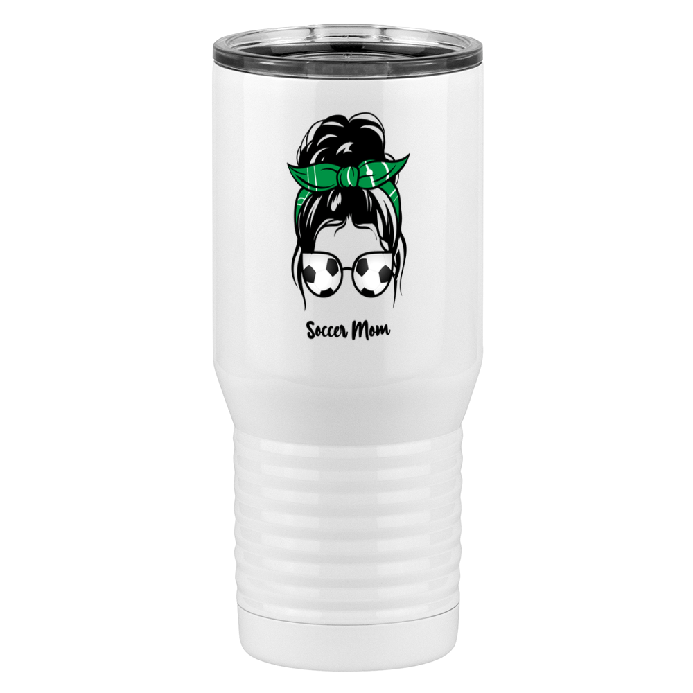 Personalized Messy Bun Tall Travel Tumbler (20 oz) - Soccer Mom - Right View
