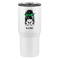 Thumbnail for Personalized Messy Bun Tall Travel Tumbler (20 oz) - Soccer Mom - Right View