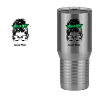 Thumbnail for Personalized Messy Bun Tall Travel Tumbler (20 oz) - Soccer Mom - Design View