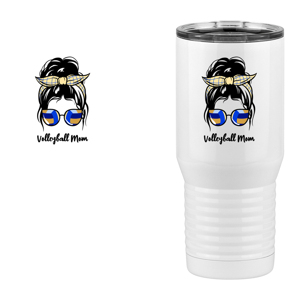 Personalized Messy Bun Tall Travel Tumbler (20 oz) - Volleyball Mom - Design View