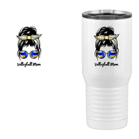 Thumbnail for Personalized Messy Bun Tall Travel Tumbler (20 oz) - Volleyball Mom - Design View