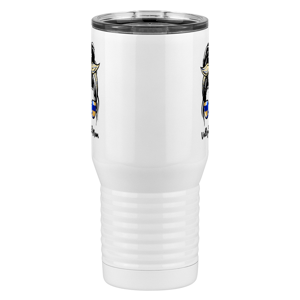 Personalized Messy Bun Tall Travel Tumbler (20 oz) - Volleyball Mom - Front View