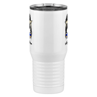 Thumbnail for Personalized Messy Bun Tall Travel Tumbler (20 oz) - Volleyball Mom - Front View
