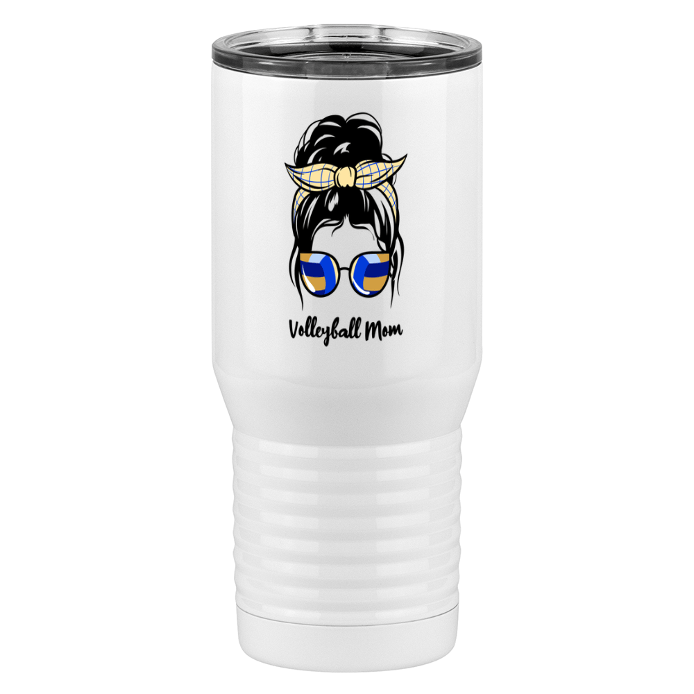 Personalized Messy Bun Tall Travel Tumbler (20 oz) - Volleyball Mom - Left View