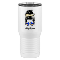 Thumbnail for Personalized Messy Bun Tall Travel Tumbler (20 oz) - Volleyball Mom - Left View