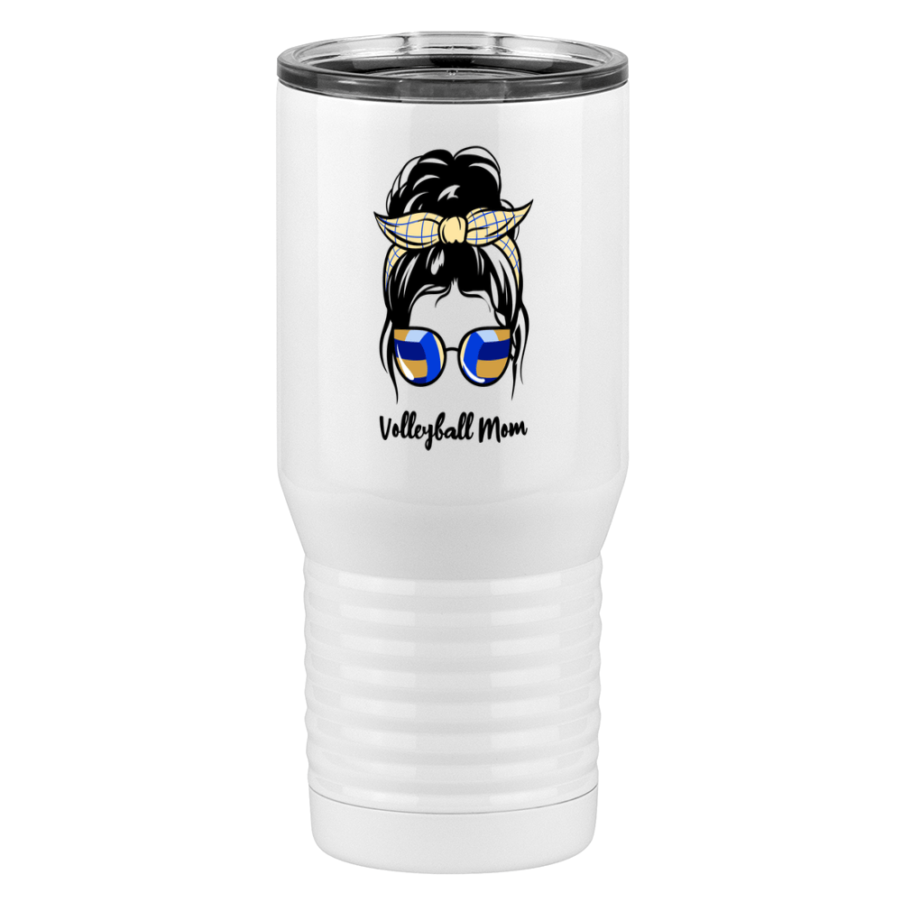 Personalized Messy Bun Tall Travel Tumbler (20 oz) - Volleyball Mom - Right View