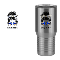 Thumbnail for Personalized Messy Bun Tall Travel Tumbler (20 oz) - Volleyball Mom - Design View