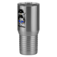 Thumbnail for Personalized Messy Bun Tall Travel Tumbler (20 oz) - Volleyball Mom - Front Left View