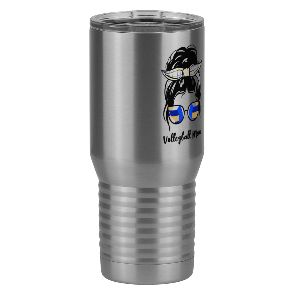 Personalized Messy Bun Tall Travel Tumbler (20 oz) - Volleyball Mom - Front Right View