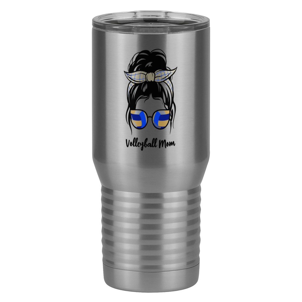 Personalized Messy Bun Tall Travel Tumbler (20 oz) - Volleyball Mom - Left View