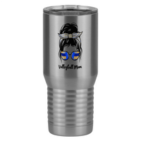 Thumbnail for Personalized Messy Bun Tall Travel Tumbler (20 oz) - Volleyball Mom - Left View