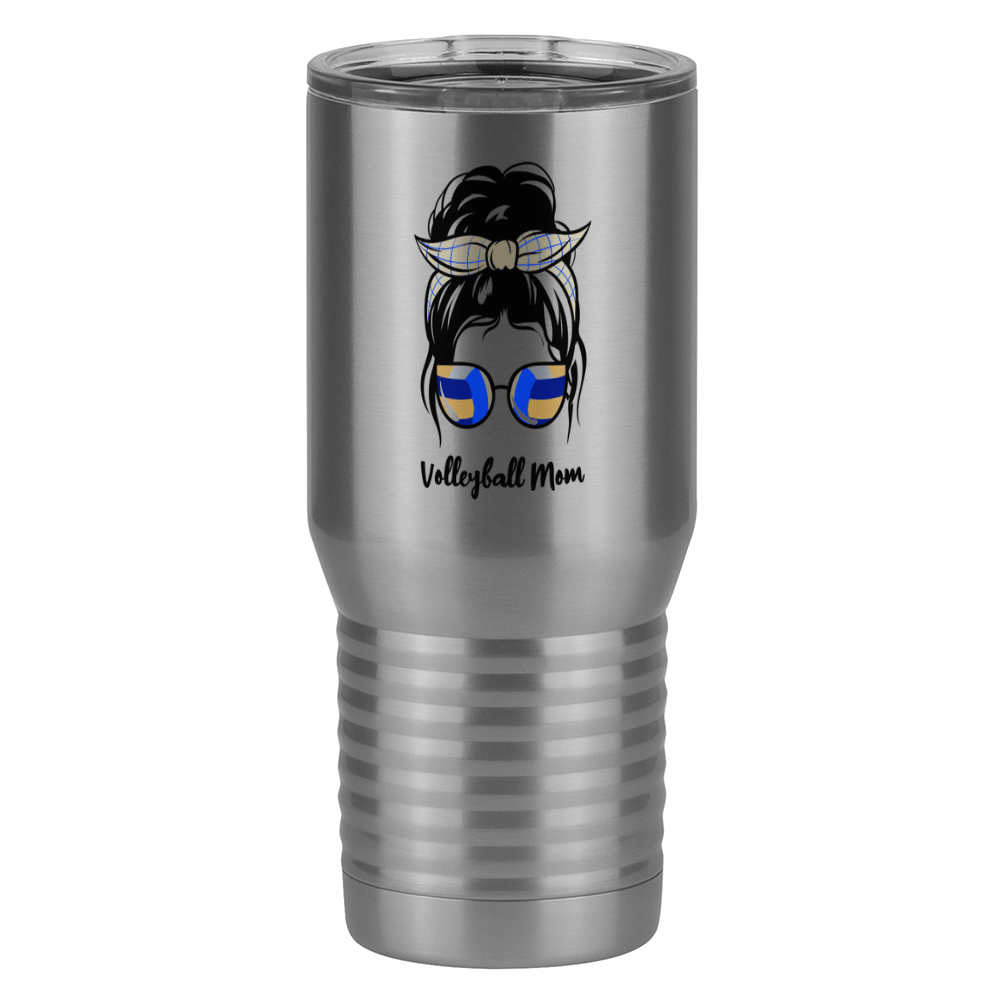 Personalized Messy Bun Tall Travel Tumbler (20 oz) - Volleyball Mom - Right View