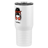 Thumbnail for Personalized Messy Bun Tall Travel Tumbler (20 oz) - Track Mom - Front Left View