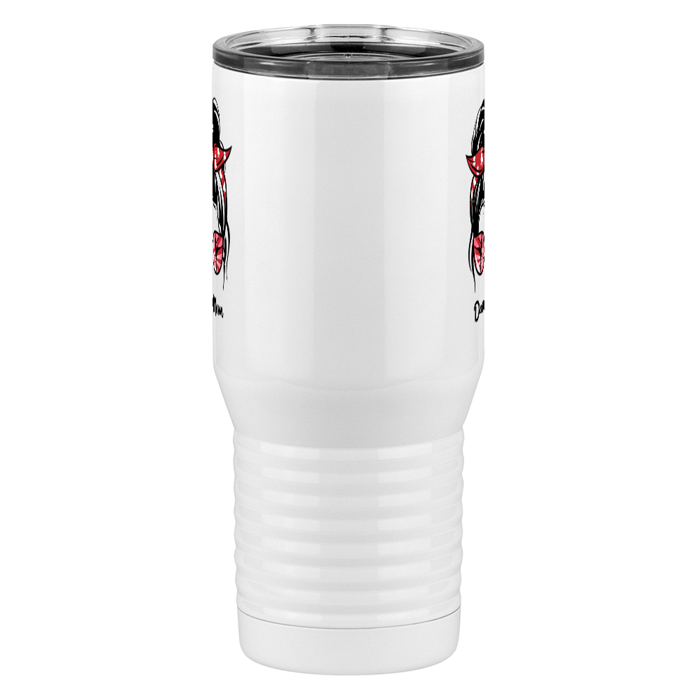 Personalized Messy Bun Tall Travel Tumbler (20 oz) - Dance Mom - Front View